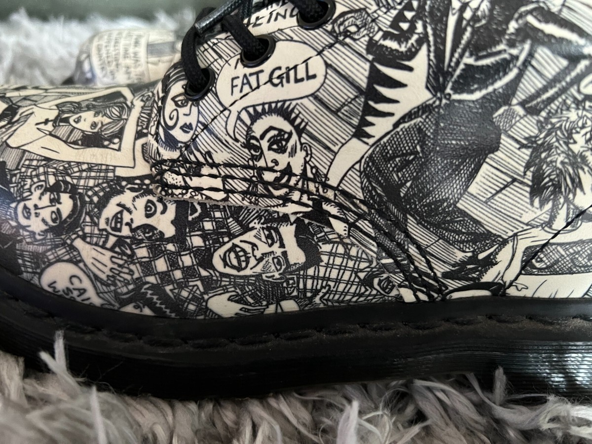 DR. MARTENS X Mark Wigan Party People Leather 8-Eye Boots UK5/ 38