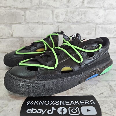 Nike Blazer Low x Off-White Black Electric Green 2022 DH7863 001 Men's Size 13