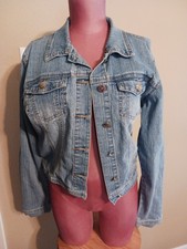 Jean Jacket Jr Medium Mg Y Jeans Wear American Striated Denim Ships Free