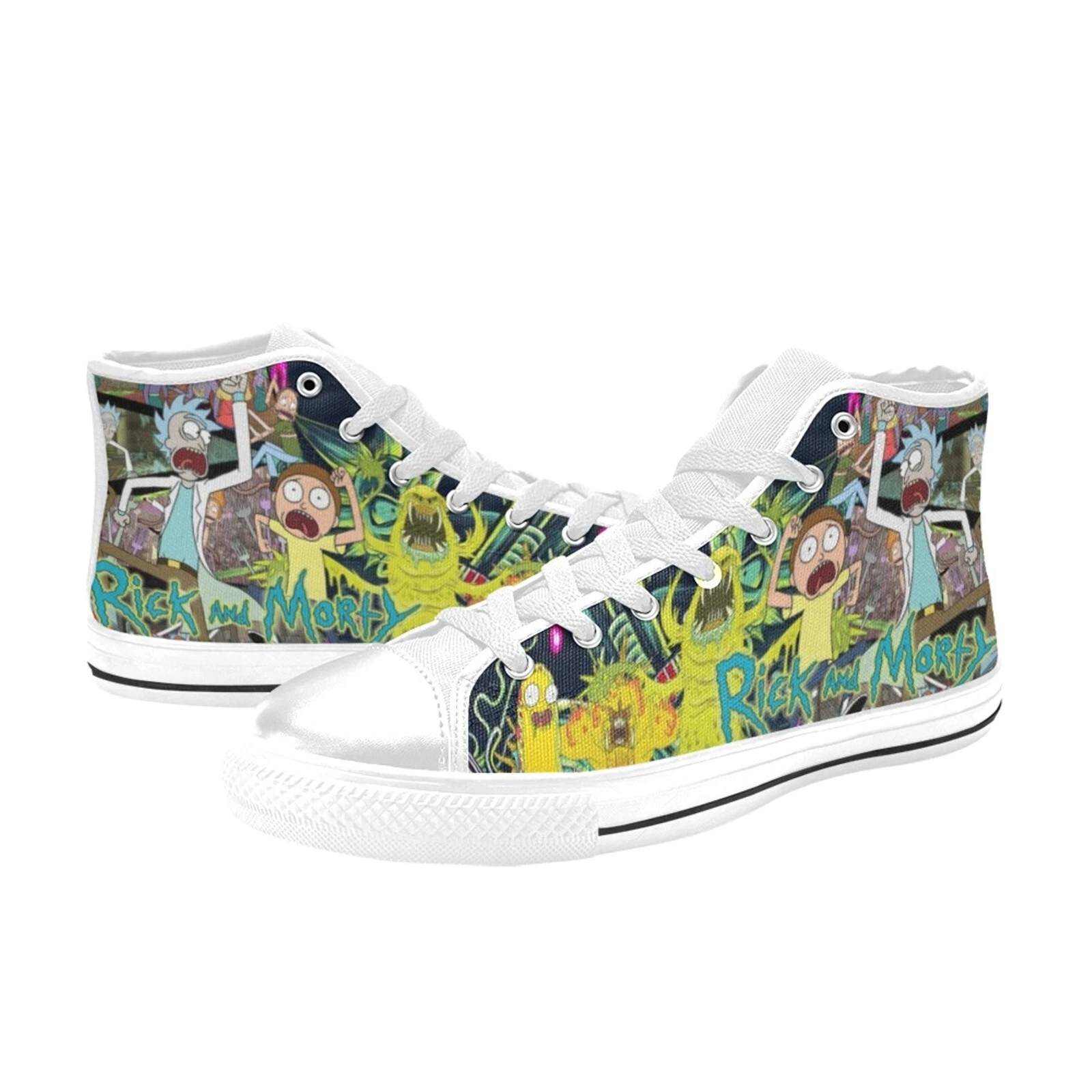 Rick and Rickandmorty Sneakers High Top Canvas Shoes, Rick and Rickandmorty Shoes