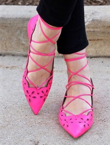 bright pink ballet shoes