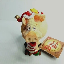 Bobble Bods Doug Harris Christmas Pig Hat stocking Douglas Hand Painted Signed 
