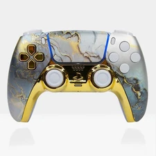 Nevermarble Killscreen Pro DualSense PlayStation 5 PS5 Custom Controller Gold