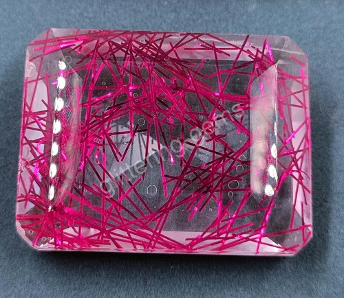 246.40 Ct Emerald Pink Rutilated Quartz Certified Transparent Loose Gems M25 - Picture 6 of 7
