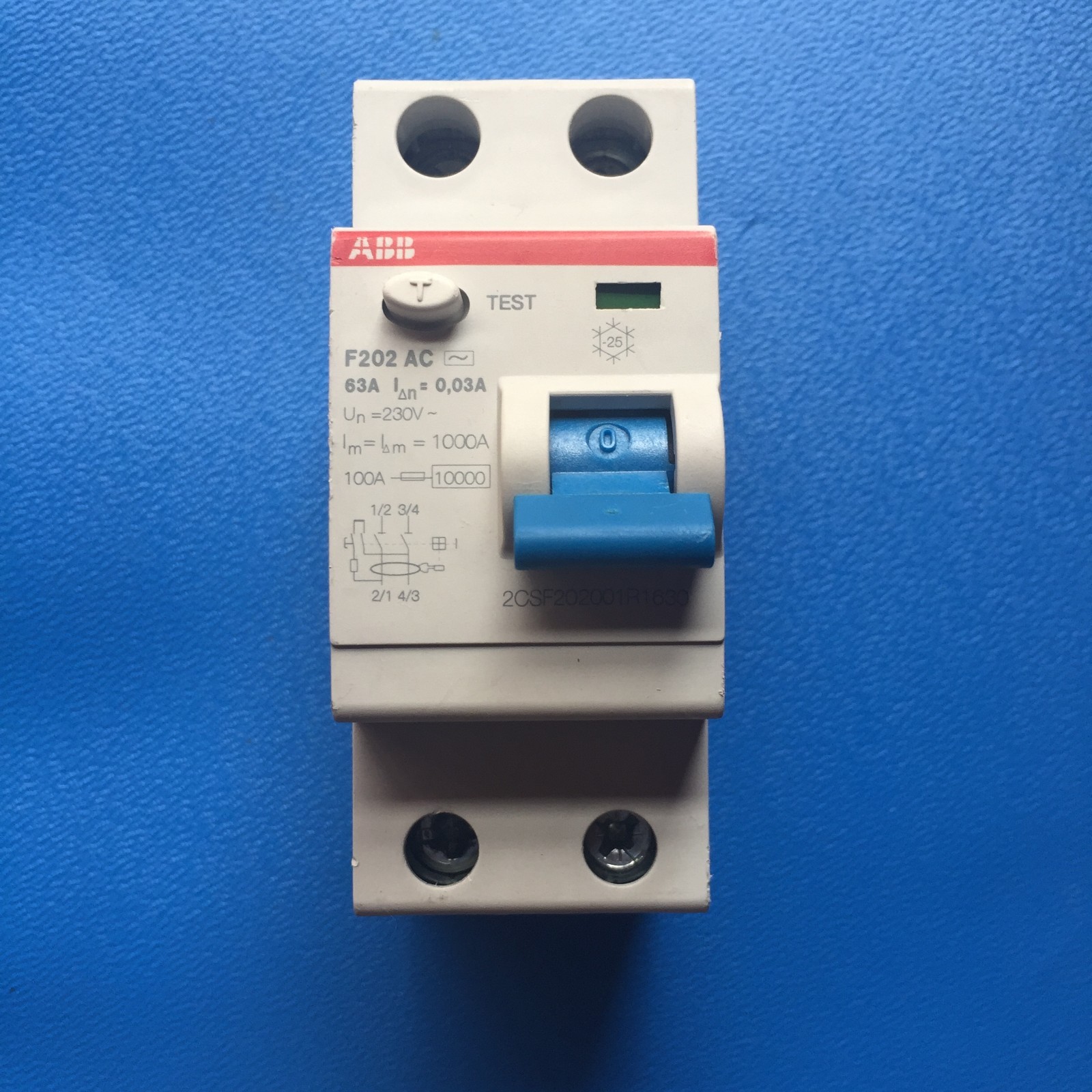 ABB F202 AC-63/0,03 Residual Current Circuit Breaker 63A RCCB RCD 63 Amp 30mA
