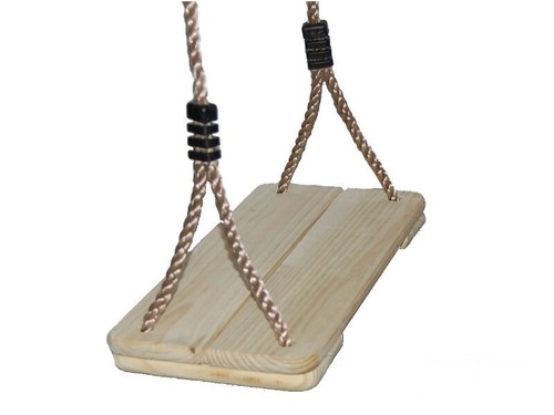 Balançoire en Bois pour Enfants à Siège Accessoire Terrain de Jeux - Photo 3/3