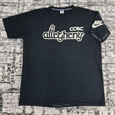 Vtg 1980s Nike Allegheny Basketball Shirt Large Russell Athletic