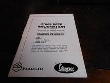 NOS NEW Vespa Piaggio Consumer Information P125 P200 Vintage Brochure