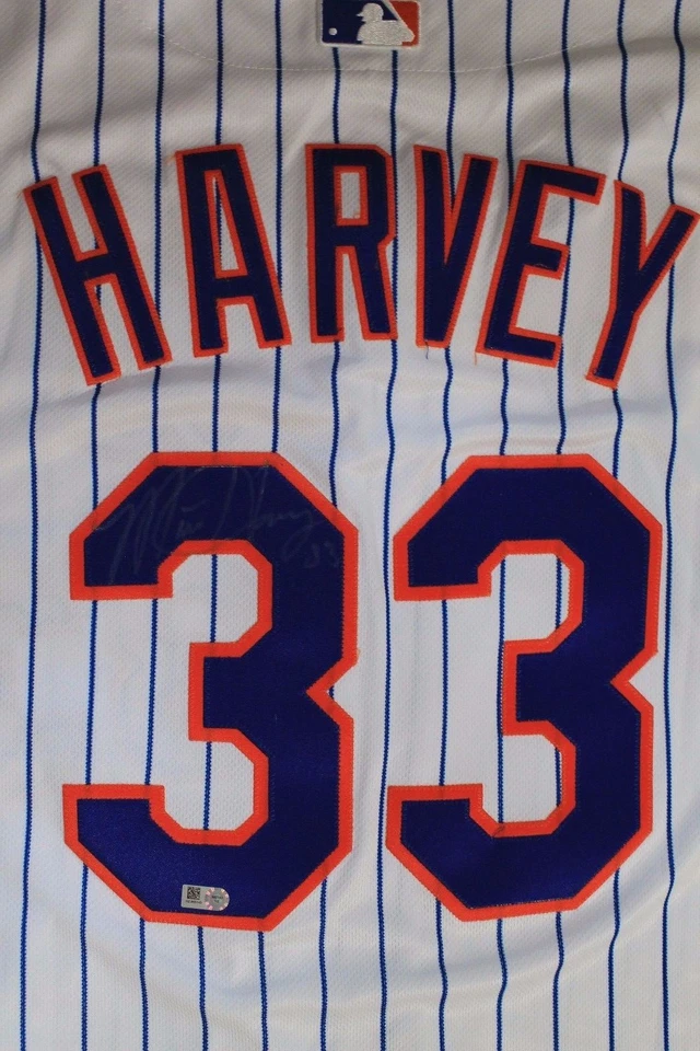 Majestuosa camiseta firmada por Matt Harvey de los Mets de Nueva York autografiada talla 44 MLB Foto 2 de 4