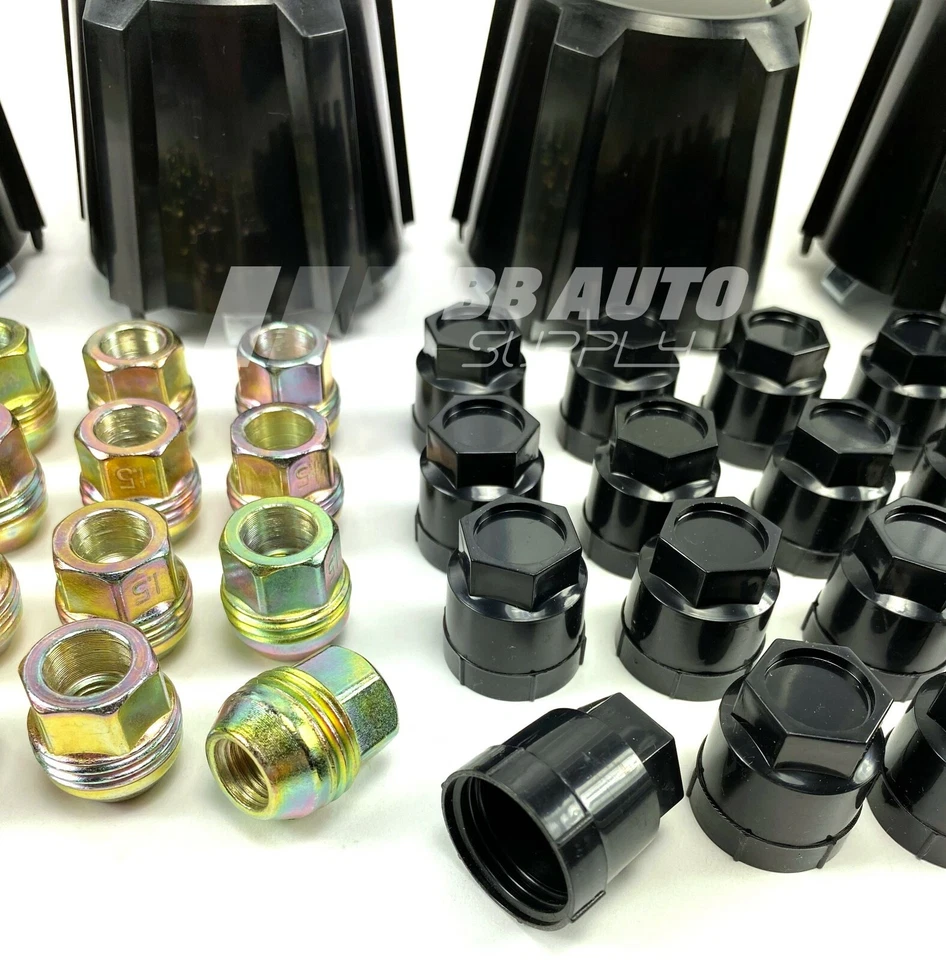 Tapas centrales de rueda de 15" tuercas y cubiertas negras NUEVAS para Chevy Camaro 1982-1992 Foto 2 de 4