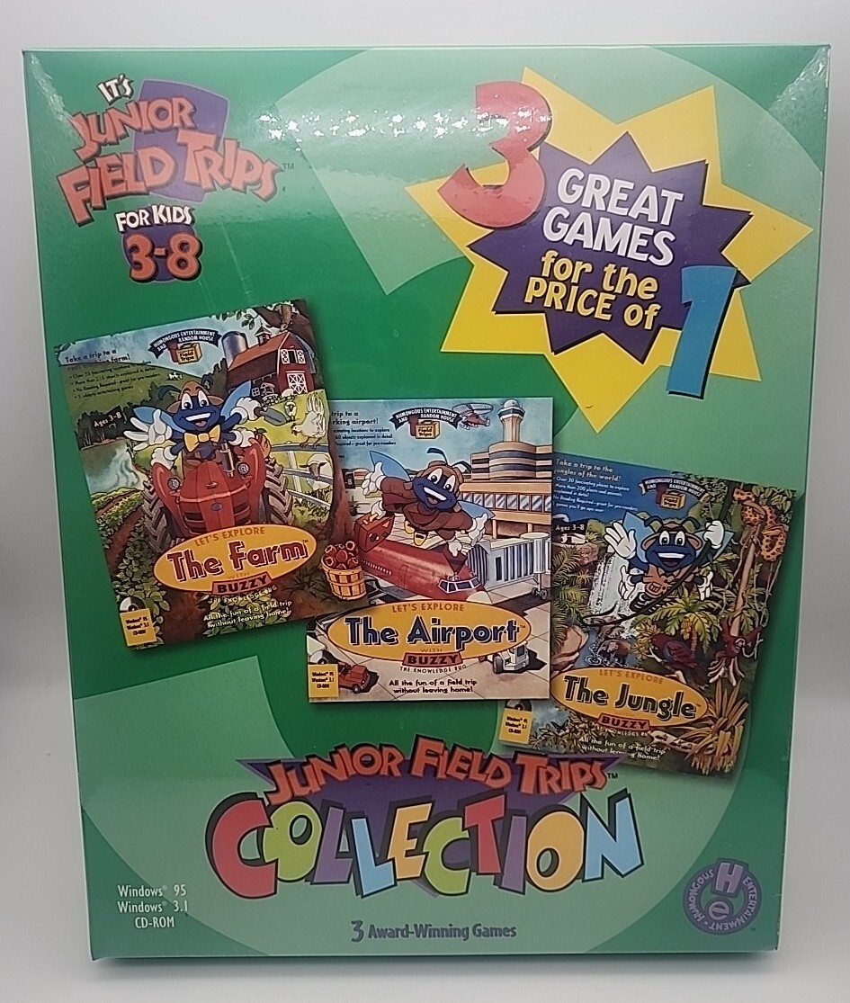 SEALED Let's Explore Junior Field Trips Collection PC Game BIG BOX