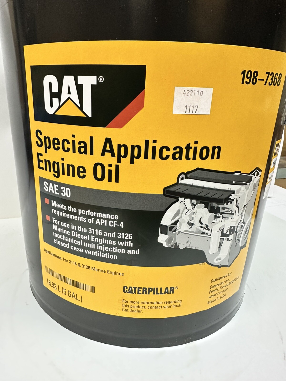 CAT Special Application Engine Oil SAE 30, 1987368, 5 Gal eBay