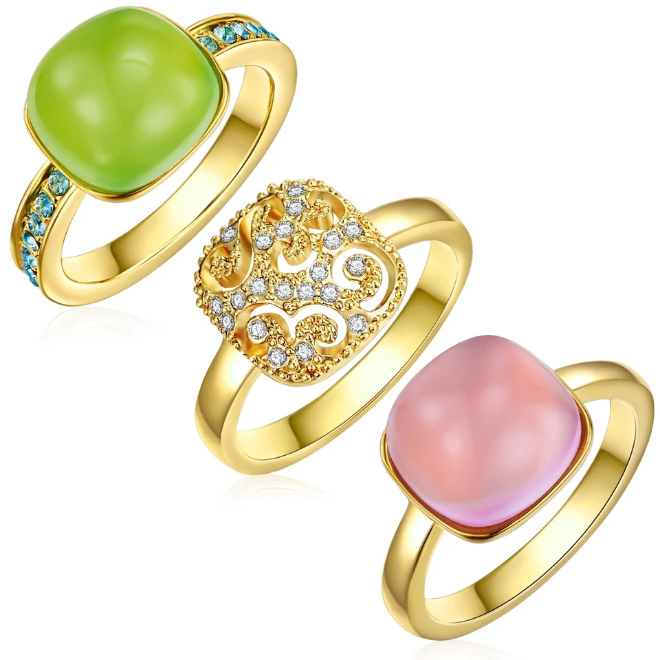 luluandjane Damen Ring Metall-Legierung verziert mit Kristallen von Swarovski®