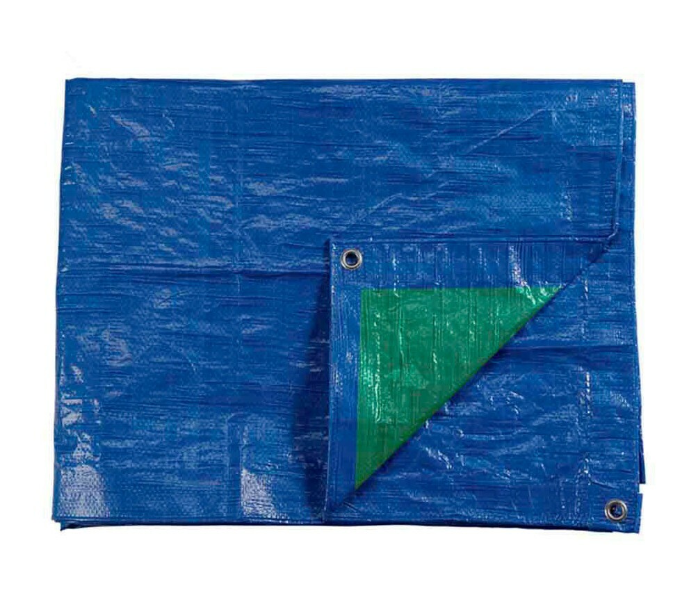 TOLDO 4X5MTS DOBLE CARA AZUL/VERDE OJALES DE METAL DENSIDAD 90GRS/M2