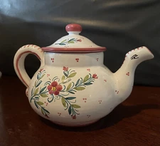 Rare Labor Deruta Handpainted Floral Teapot 