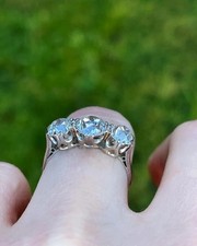 2.90Ctw White Round Cut Three Stone Engagement Wedding Ring 925 Sterling Silver