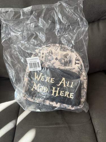 RARE Brand New Alice in Wonderland "We're All Mad Here" mini backpack Disney - Picture 2 of 3