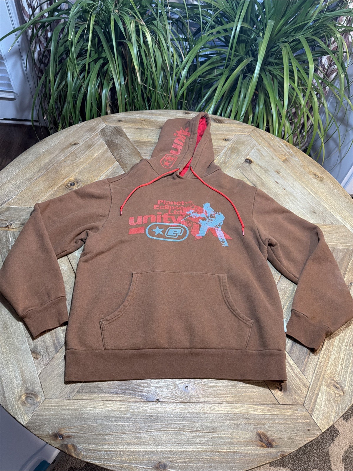 Planet Eclipse Unity Pullover Brown Hoodie Long S… - image 1