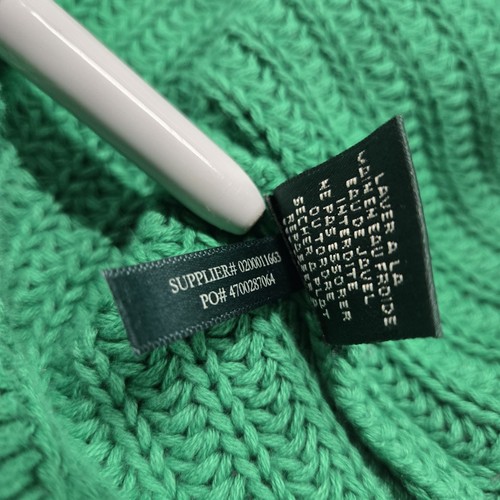 Neu mit Etikett Größe LARGE Ralph Lauren grüner Damenpullover Zopfmuster schwer 99,50 $ - Bild 7 von 11