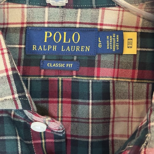 Polo Ralph Lauren Classic Fit Shirt Men’s L Multi-Color Plaid Business Money - Picture 3 of 12
