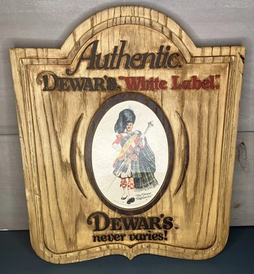 Dewar's White Label Scotch Whisky Hanging Wall Sign Scotland Brand Composite