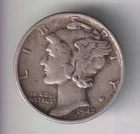 1942-P MERCURY DIME 10¢ PHILADELPHIA 90% SILVER COIN UNITED STATES MINT