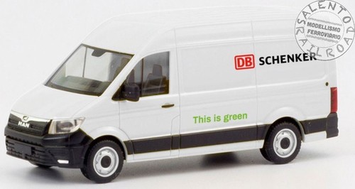 Herpa 095334 - 1:87 H0 - furgone MAN eco green "DB Schenker" | Zustand: Nuovo