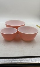 Vintage Pyrex Flamingo Pink Nesting Round Shape Mixing Bowls Lot Of 3