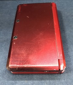 Nintendo 3DS Flare Red Console  w/ Charger & SD 2GB