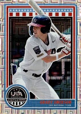 2025 Panini Stars & Stripes USA Baseball #87 Grady Emerson Mojo