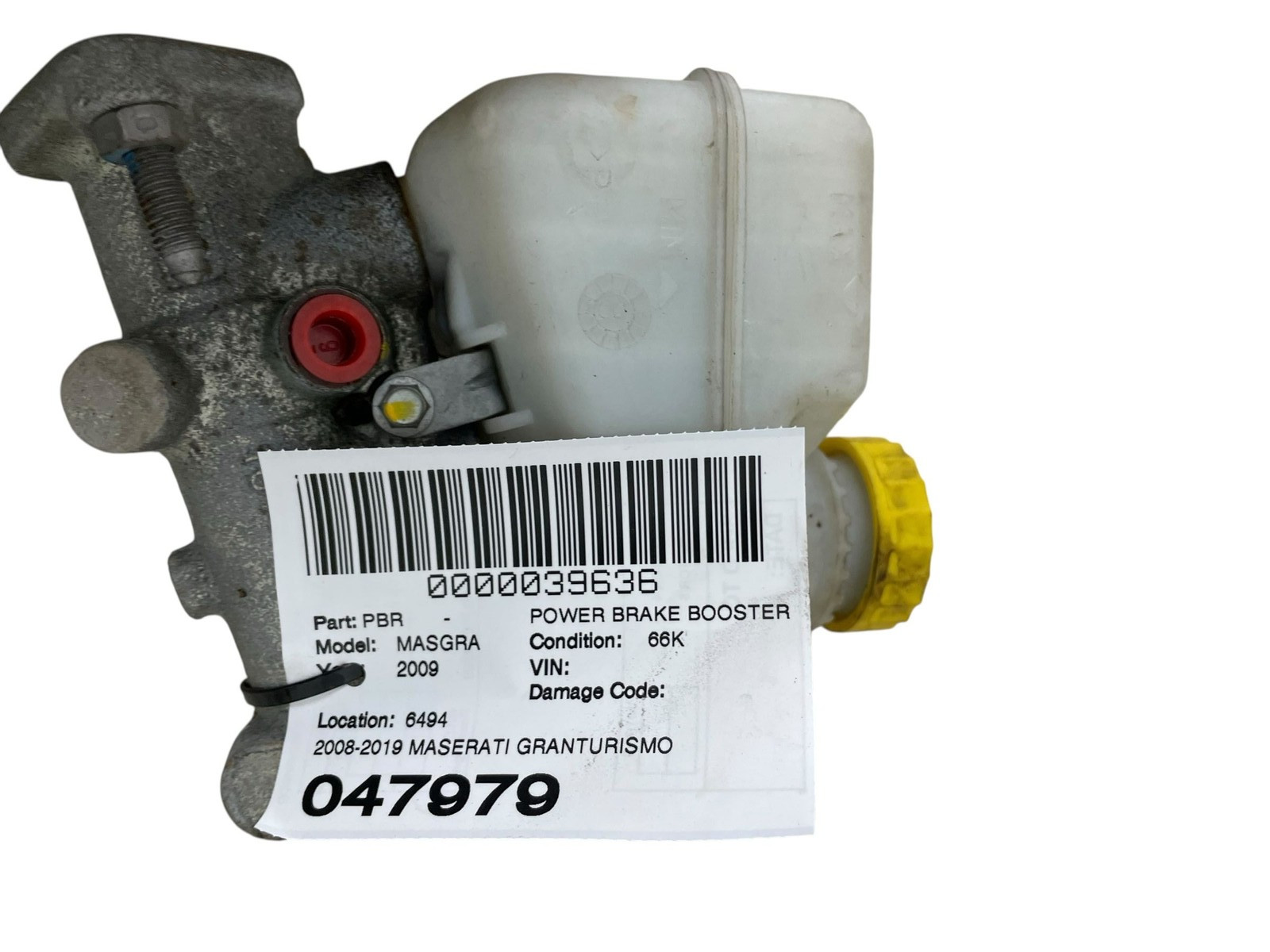 2008-2019 MASERATI GRANTURISMO POWER BRAKE BOOSTER W/ MASTER CYLINDER 0204051221