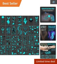 Glow-in-the-Dark UV Neon Temporary Tattoos Set