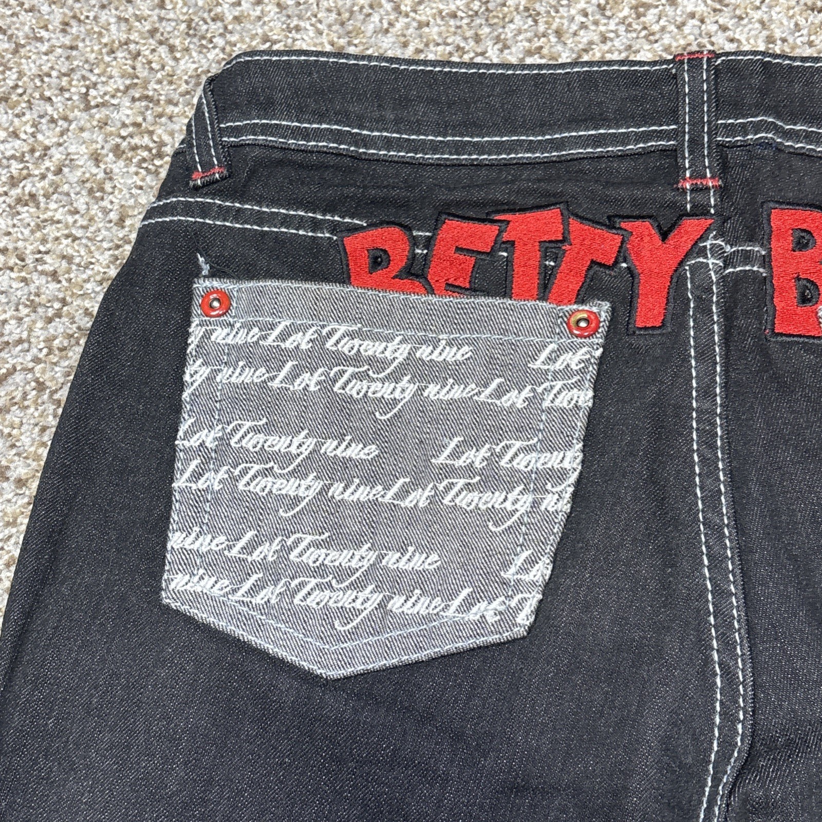 Lot 29 Jeans Women's Size 5 Black Denim Betty Boop Fits 28 X 31 - View 13