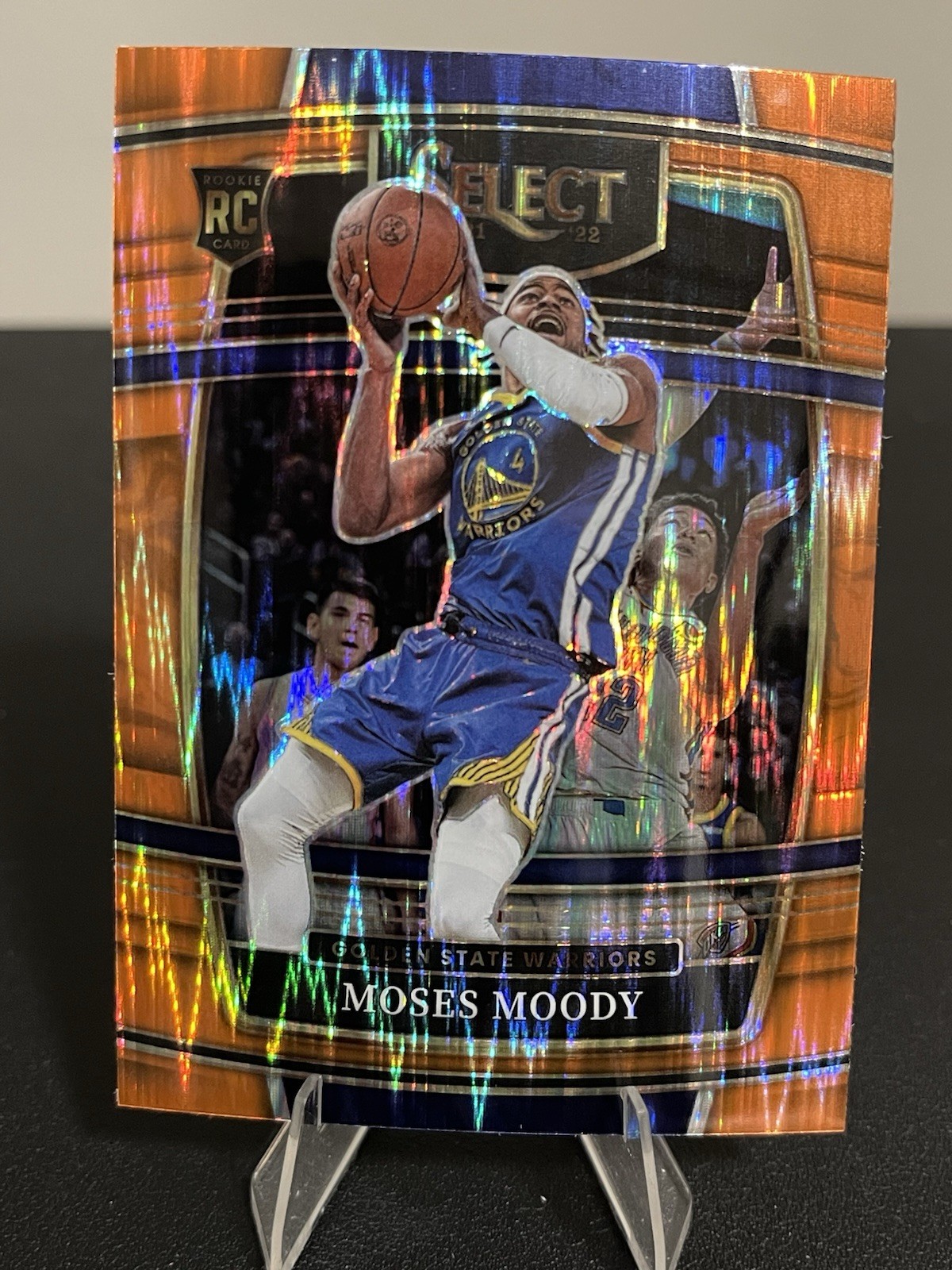 2021-22 Panini Select - Concourse Moses Moody #62 Orange Flash Prizm (RC)