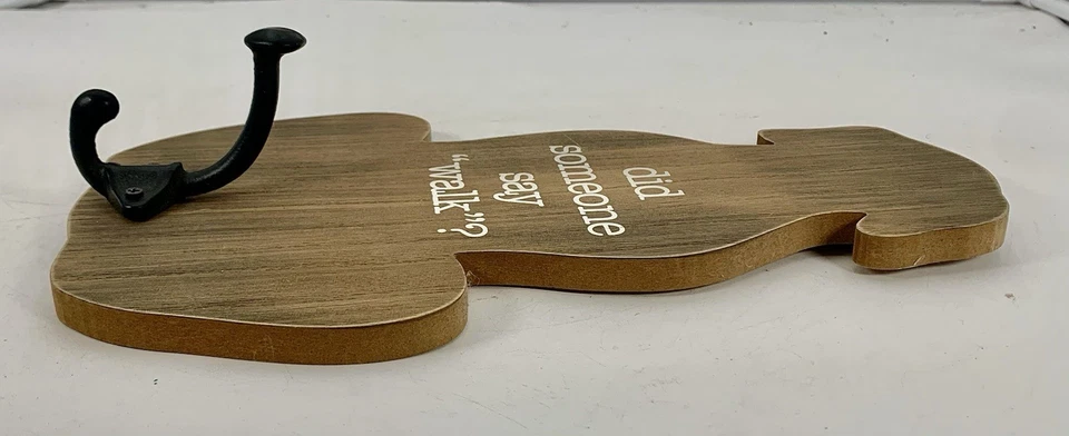 Hanging Dog Leash Holder Wood Did Someone Say Walk Foto 2 de 4