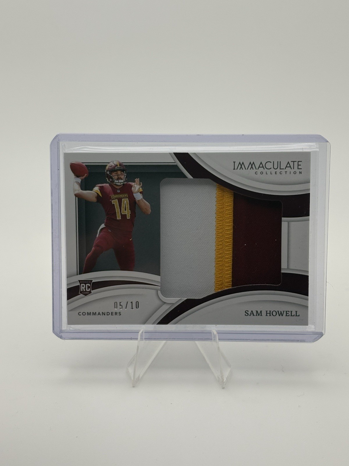 2022 Immaculate Football Sam Howell 3 Color Rookie Patch 5/10 RL-SHO