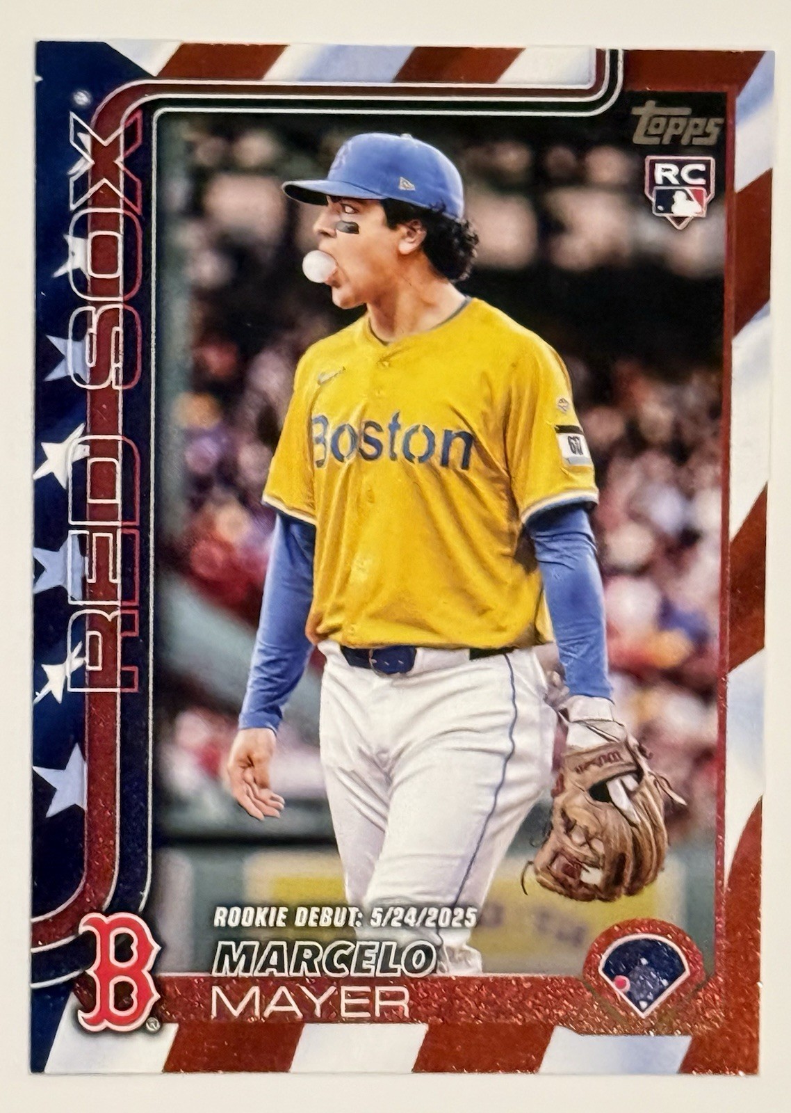 2025 Topps Update Marcelo Mayer US276 Independence Day Parallel #’d /76 Red Sox