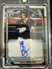 2024 Bowman #CPA-RN Rikuu Nishida Chrome Prospect Autographs Refractors #/499