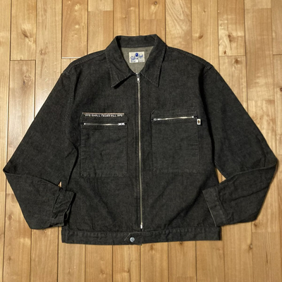 Vintage BAPE Champion embroidered black denim jacket NIGO A