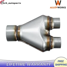 Stainless Steel Y Pipe Adapter Exhaust Pipe 3'' Single / 2" Dual Universal