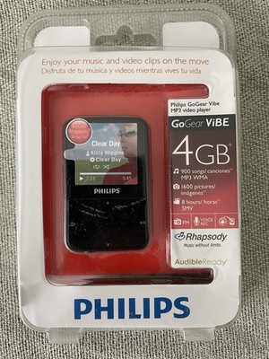 Philips GoGear Vibe 4GB Black MP3 Music/Video Player New Sealed
