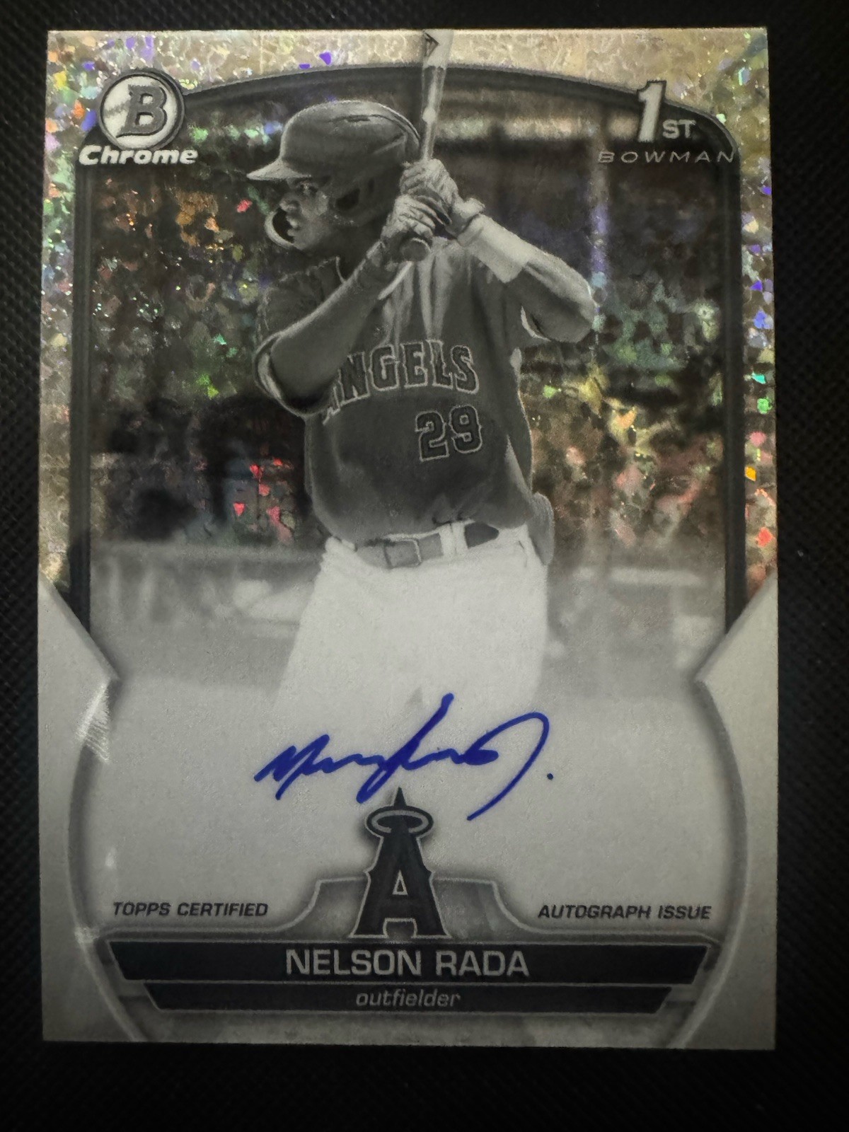 2023 Bowman -Chrome Prospect Autograph B/W mini diamond  #CPA-NR Nelson Rada