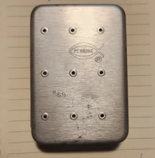 VINTAGE Perrine #69 Stainless Flybox & Vintage Fly's