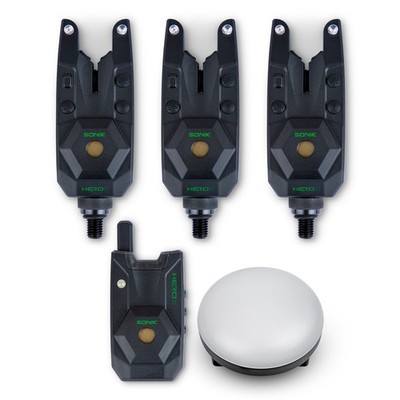 Sonik Herox Bite Alarm Set 3+1+Bivvy Light Bissanzeiger Set