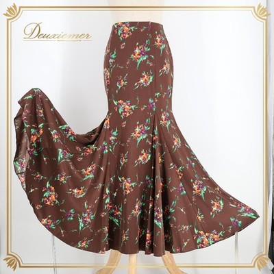 Chacott Flamenco Costu FaldSkirt Brown Floral Pattern S Polyester Japan