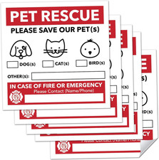 Pet Alert Safety Fire Rescue Sticker,5 Pack Pet inside Finder Stickers for House