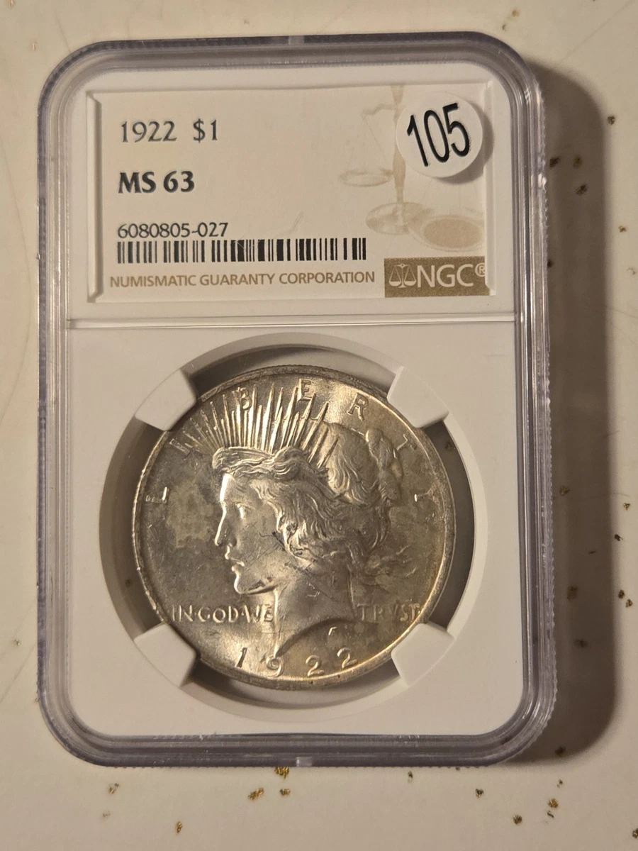 MS 63 Graded 1922 Year Peace Dollars (1921-1935) for sale | eBay