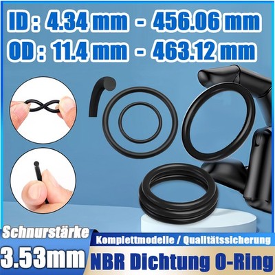 O-Ringe Ø 4.34 - 456.06 mm, Schnurstärke 3,53 mm NBR 70 Dichtringe Oringe 0Ringe