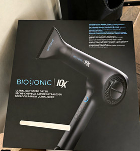 Bio Ionic 10X Ultralight Speed Dryer Professional Hair Dryer, Black