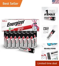 MAX Alkaline AA Batteries - 24 Count, 1.5V, 12- Shelf Life for Reliable Use